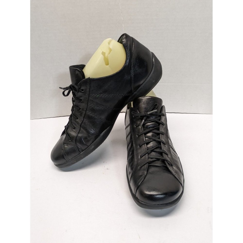 Ziera Black Leather Lace Up Comfort Shoes Rubber Sole 37 Women's US 6.5